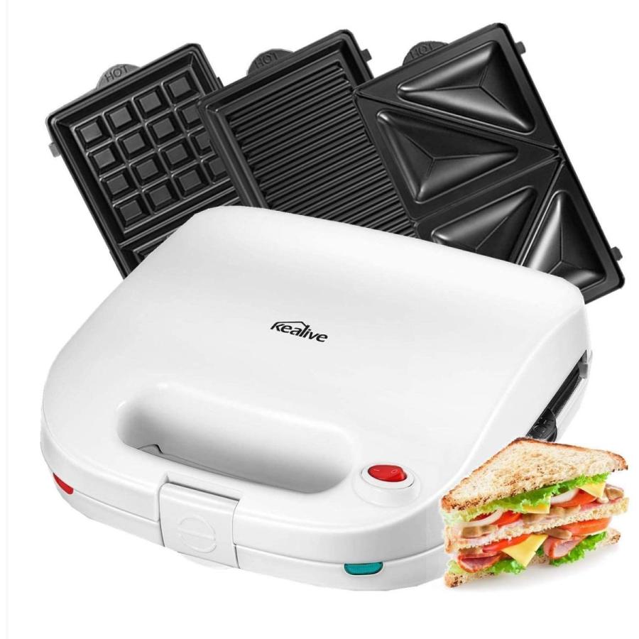 ホットサンドメーカー ワッフルべーカー 着脱式 コンパクト 電気 マルチサンドイッチ 厚焼 シングル 焼肉 両面 プレート3種類 グリルパン 夢cocoro 通販 Yahoo ショッピング