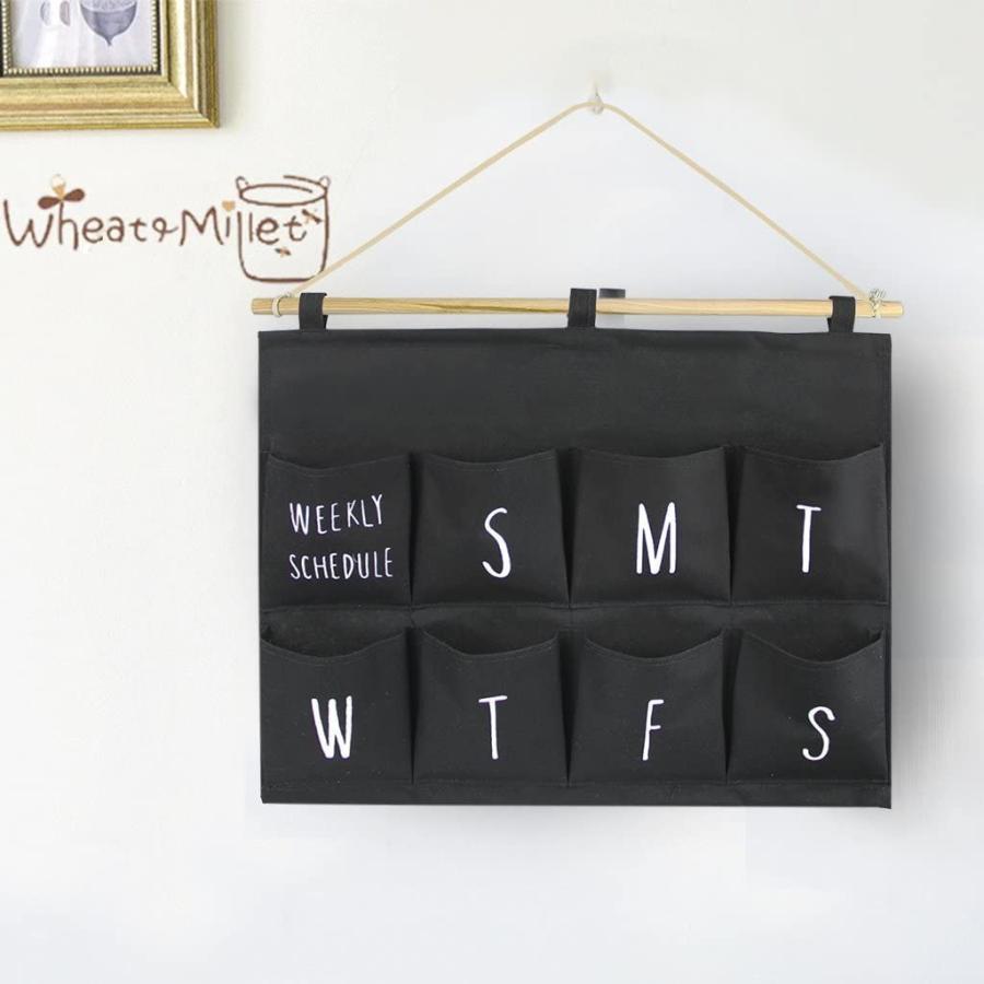 ウォールポケット 壁掛けポケット 吊り下げラック おしゃれ 曜日 数字 イラスト スケジュール 計画 壁面収納 壁飾り デニム 鍵 カード 夢cocoro 通販 Yahoo ショッピング