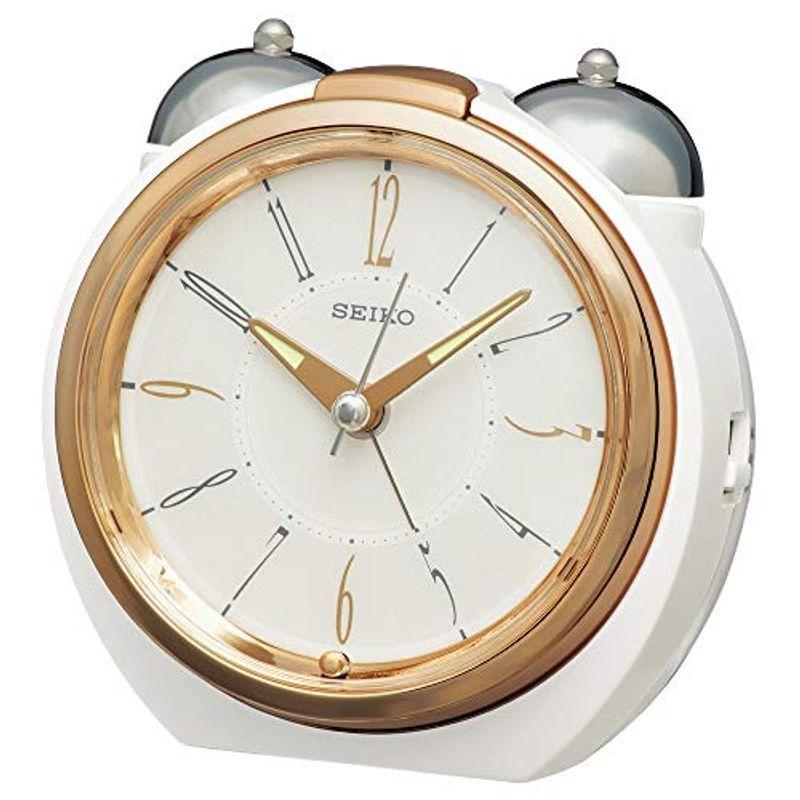 セイコークロック 置き時計 銅色 光沢 本体サイズ: 10.5×11.2×9.1cm 目覚まし時計 アナログ ダンダンベル音アラーム KR5