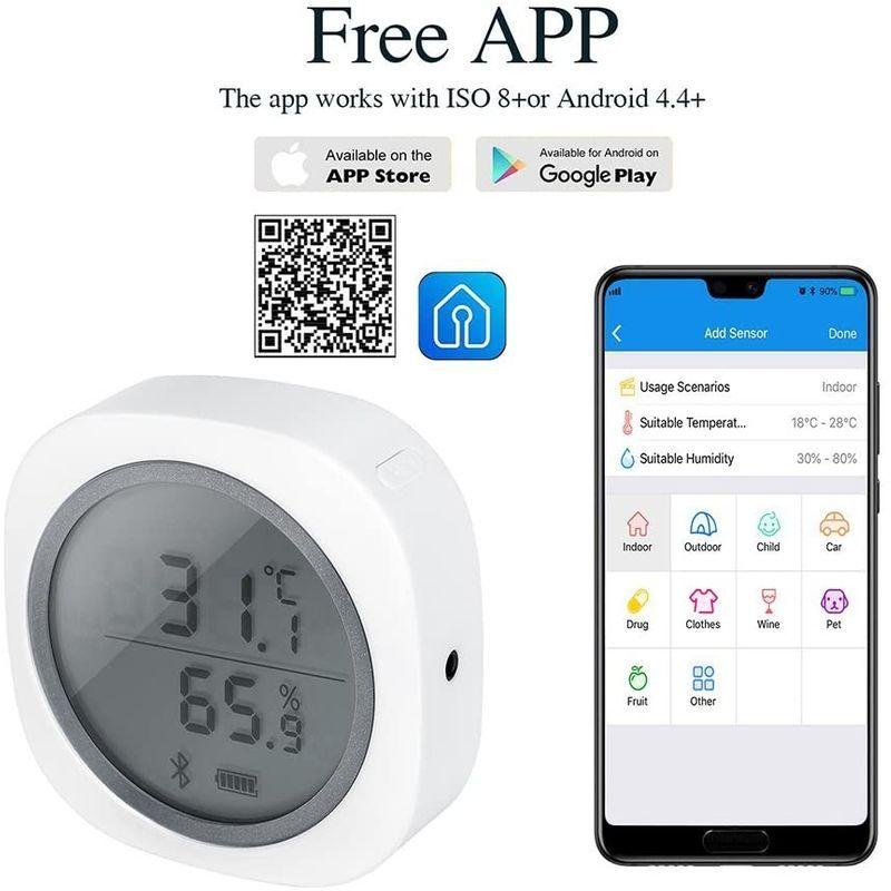 格安人気 Inkbird 温湿度計 データロガー アラート付き Bluetooth 温度計 湿度計 スマートセンサー グラフ記録 データのエクスポート  iOS Androidアプリで温度管理 高精度 室内用 IBS-TH2