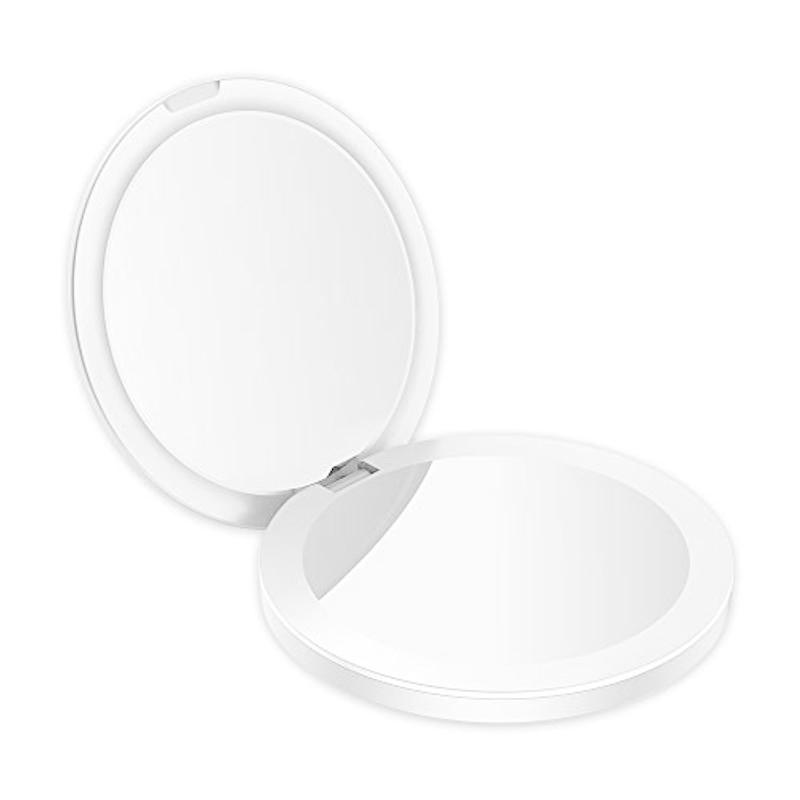 コンパクトミラー 化粧 メイクミラー 手鏡 メイク Ledライト付 対策 コンパクト かわいい 老眼 鏡 Led ミラー 2面ミラー コスメ 拡大鏡 2面鏡 3倍