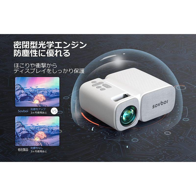 Sovboi プロジェクター 小型 家庭用 WIFI 短距離投影プロジェクター 8000lm 1080PフルHD対応 ズーム機能 ホームプロ|yumecocoro|04