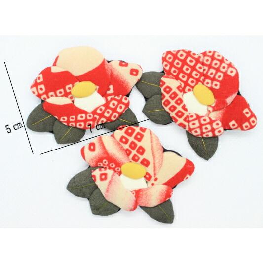 ブローチ 椿花ブローチ 押絵 花 日本伝統 つばき ツバキ 着物 リメイク