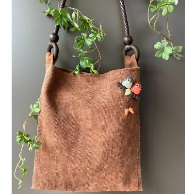 2匹セット ふくろう ハンドメイド 置物 人形 ちりめん ひも付き