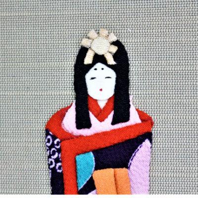 お雛祭り押し絵｜ひな祭り 押絵 正絹 古裂 日本伝統 立ち雛 着物