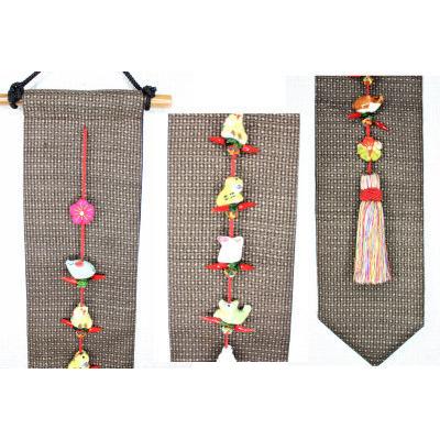 十二支 タペストリー 吊るし飾り 干支 和雑貨 手芸 大島 陶器 房