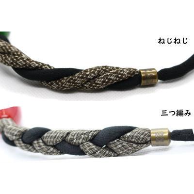 漆モダマ玉ネックレス 75cm 三つ編み/ねじねじ紐｜和雑貨 もだま