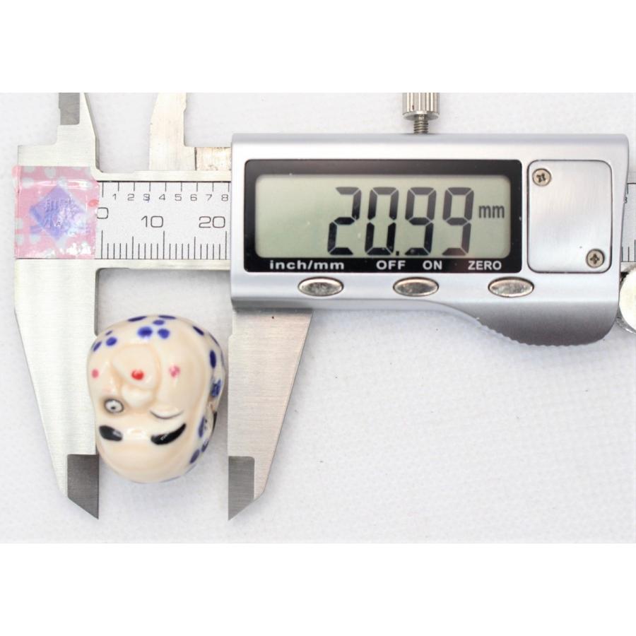 おかめひょっとこ両面顔 2個セット和風 日本伝統 陶器パーツ2個セット