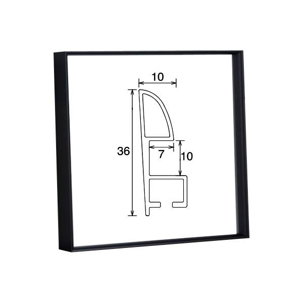 アルミ額 LEAN マットブラック 150角 (150×150×5mm)の画像