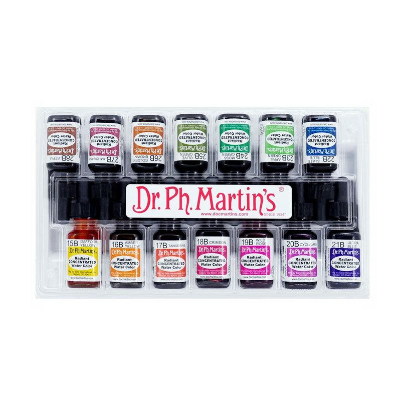 インク Dr.Ph.Martin’s ドクターマーチン ラディアント 14色セット B 1/2オンス 15ml｜yumegazai
