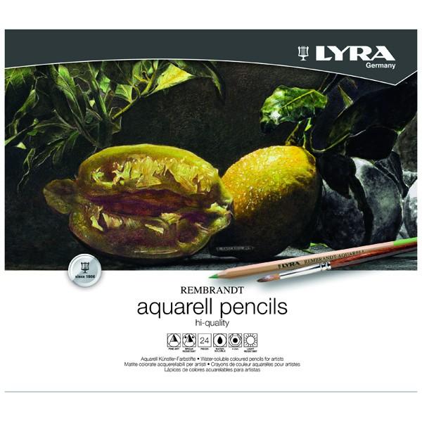 Lyra リラ レンブラント アクアレル 水彩色鉛筆 24色セット (メタルボックス) L2011240｜yumegazai