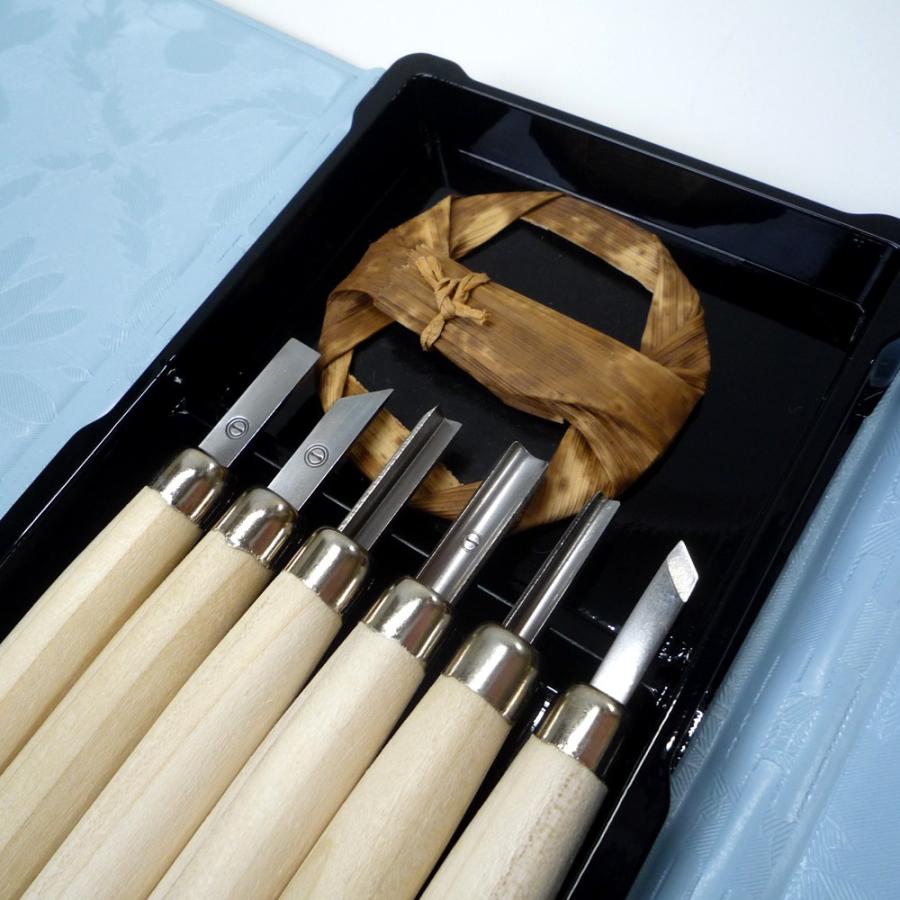 義春刃物 マルイチ 彫刻刀 6本組セット レザーケース入り S-6 : ゆめ