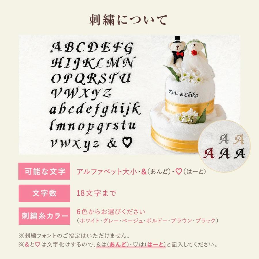 名入れ 刺繍 結婚祝い プレゼント ギフト タオル ケーキ 友人 結婚式 2