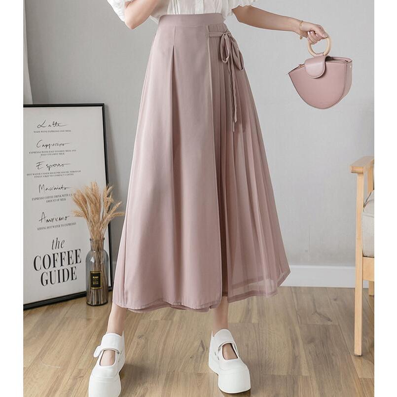 パンツ スカートみたいなパンツ ふんわり シフォン プリーツ パンツ スカートみたいなパンツ ふんわり シフォン プリーツ