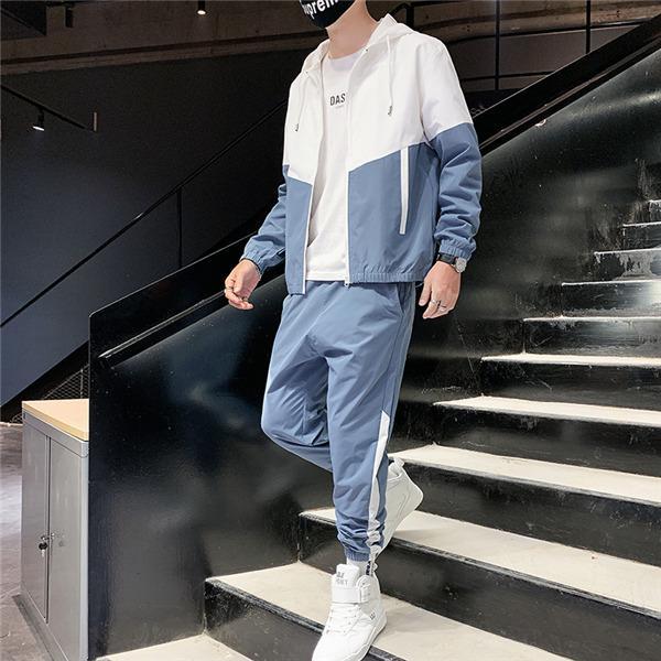 ジャージ メンズ セットアップ 上下セット 長袖 配色切り替え