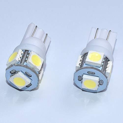 T10 LED ホワイト 爆光 5050LEDチップ5連 12V カー ポジション/ライセンスランプ/ナンバー灯/ルームランプ 2個