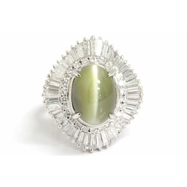 Si キャッツアイ ダイヤモンド リング 7.96ct D1.41ct Pt900 12.5号  