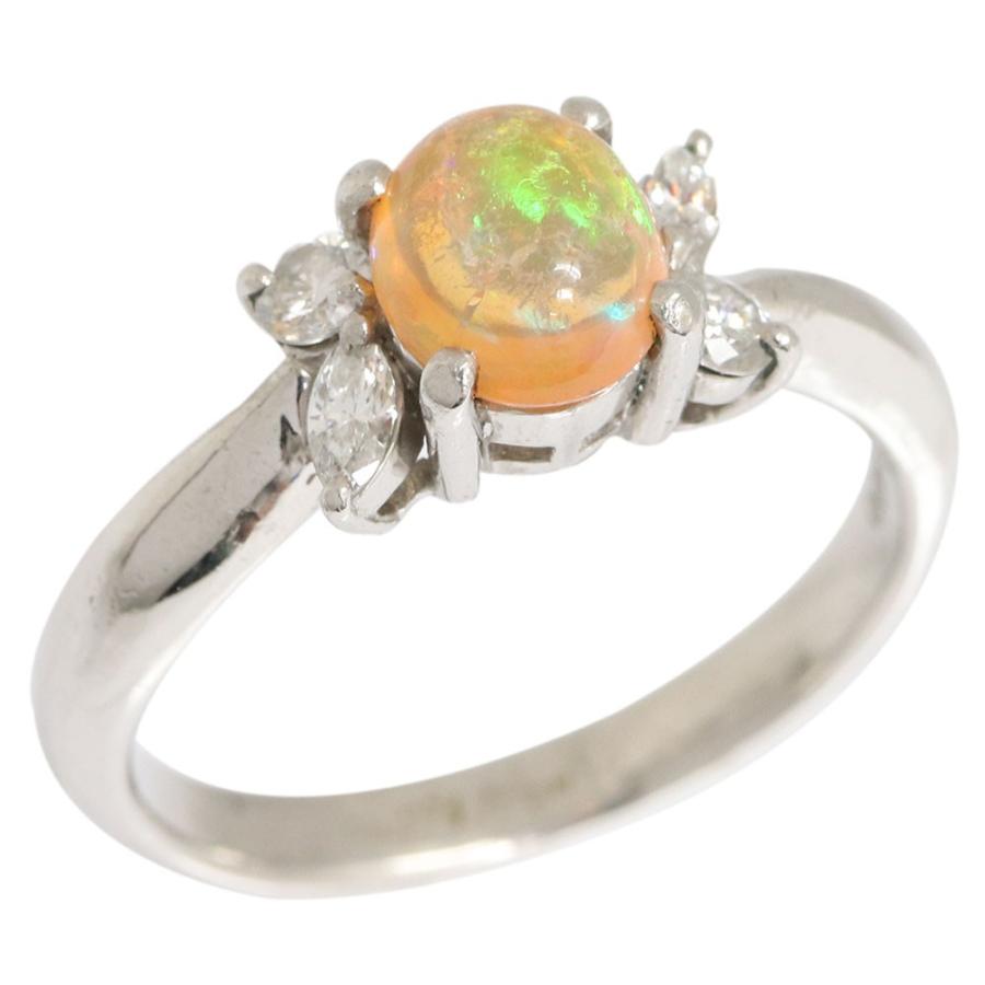 フィ ファイアーオパール ダイヤモンド リング 0.82ct 0.23ct Pt900 12