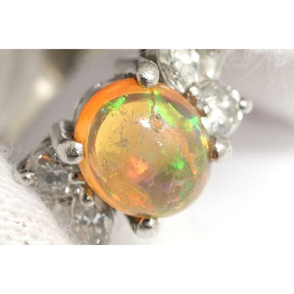 フィ ファイアーオパール ダイヤモンド リング 0.82ct 0.23ct Pt900 12