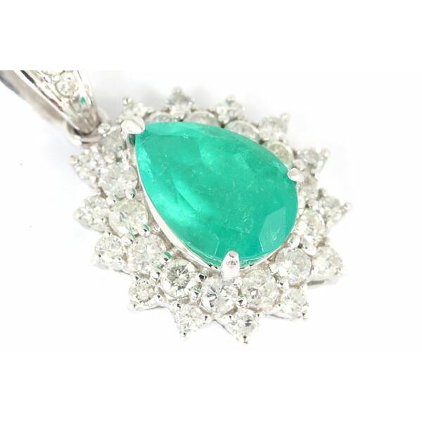 AIMER エメラルド ダイヤモンド ネックレス E2.38ct D1.00ct Pt900  