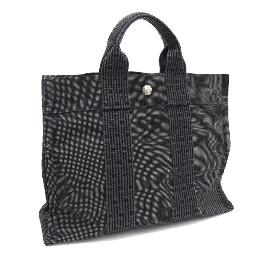 夢市場プレミア トートpm エルメス バッグ グレー 旧タイプファスナープル ハンドバッグ ファッション レディース エールライン エールライン 中古 Hermes キャンバス