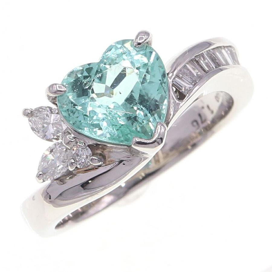 Parah パライバトルマリン ダイヤモンド リング PT1.76ct D0.32ct 