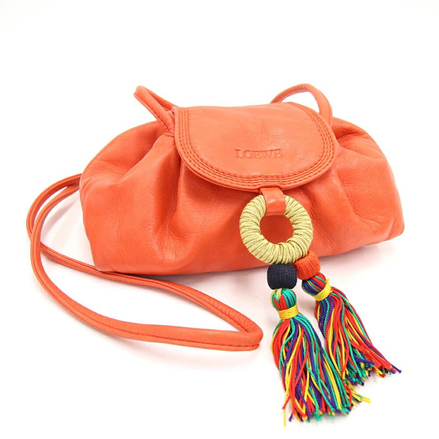 ロエベ ショルダーバッグ オレンジ レザー レア | www.jarussi.com.br