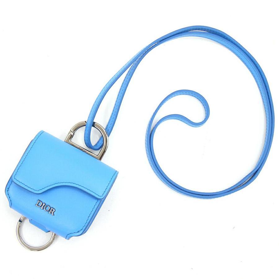 ディオール オム イヤホンケース Air Pods Pro ブルー レザー 中古