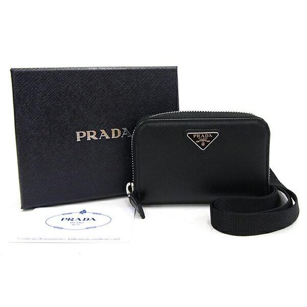 プラダ カードケース 2MR021 ブラック レザー 中古 カードホルダー ショルダー ミニウォレット メンズ PRADA｜yumeichiba-premium｜06