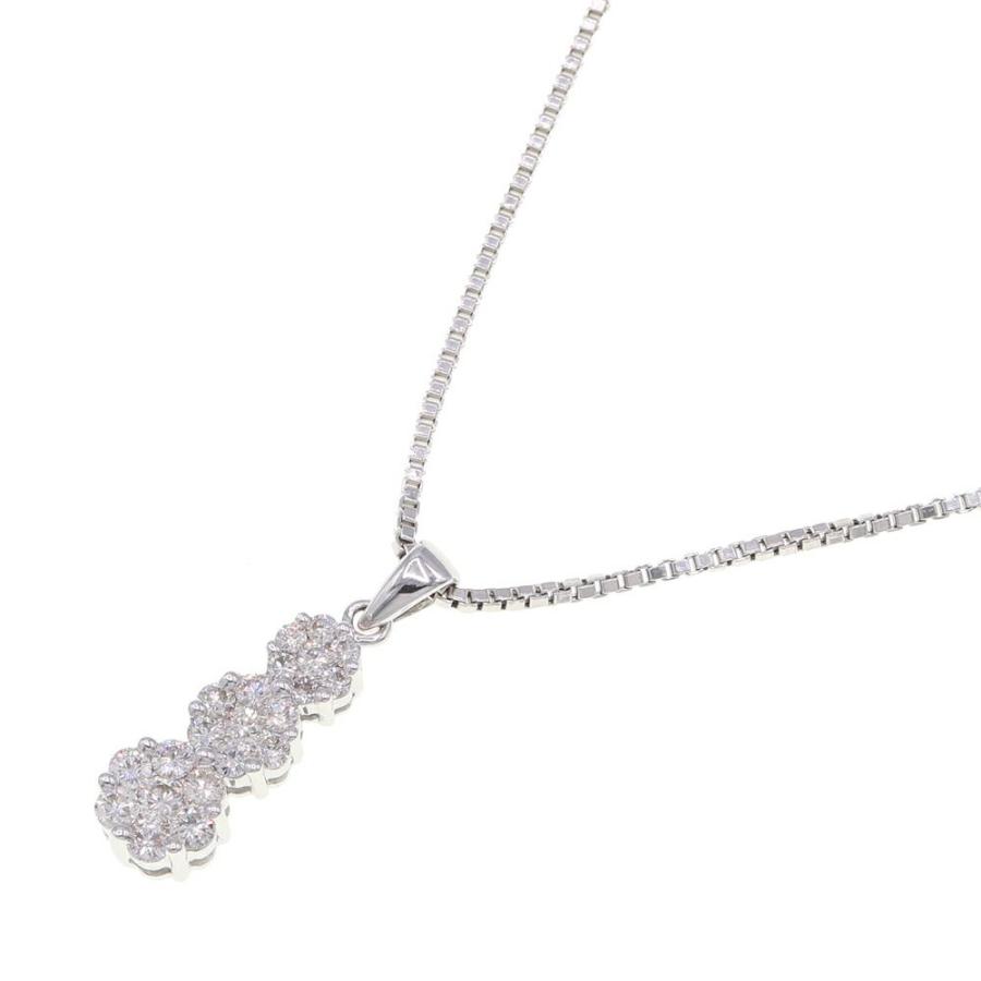 ダイヤモンド ネックレス D1.00ct K18 WG 中古 ペンダント 