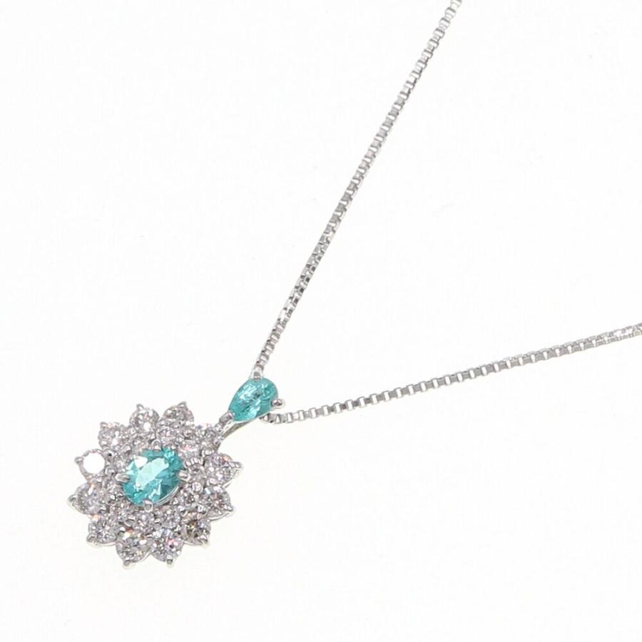 パライバトルマリン ダイヤモンド ネックレス D0.23ct TL0.07 0.04ct