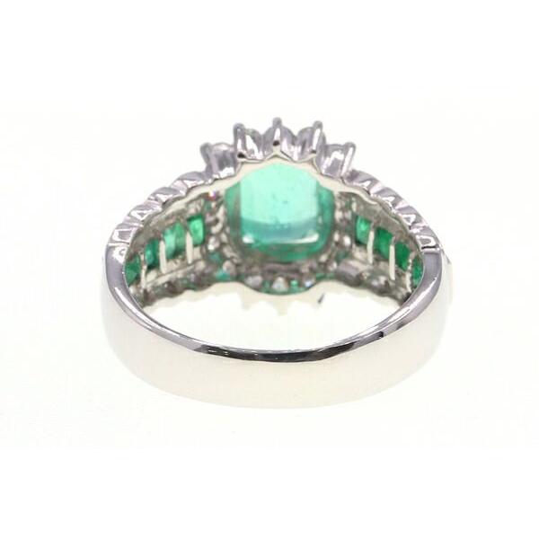 エメラルド ダイヤモンド リング E1.09ct E0.65ct D0.53ct Pt900 12.5