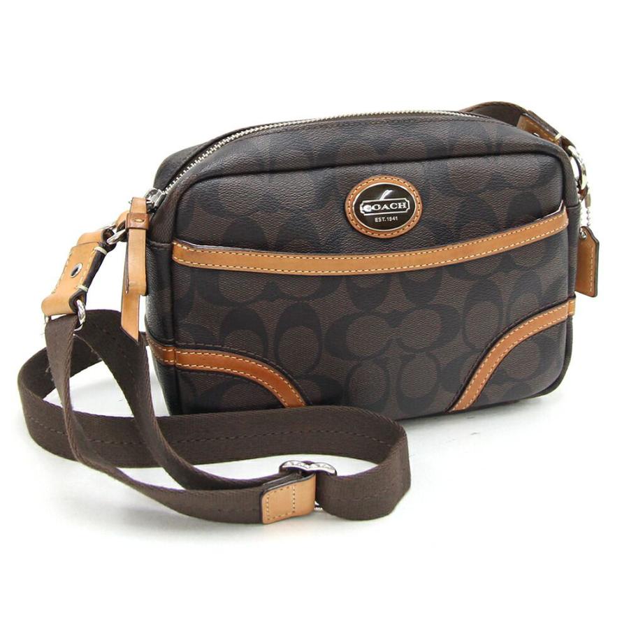 COACH（コーチ） ショルダーバッグ シグネチャー ダークブラウン PVC 