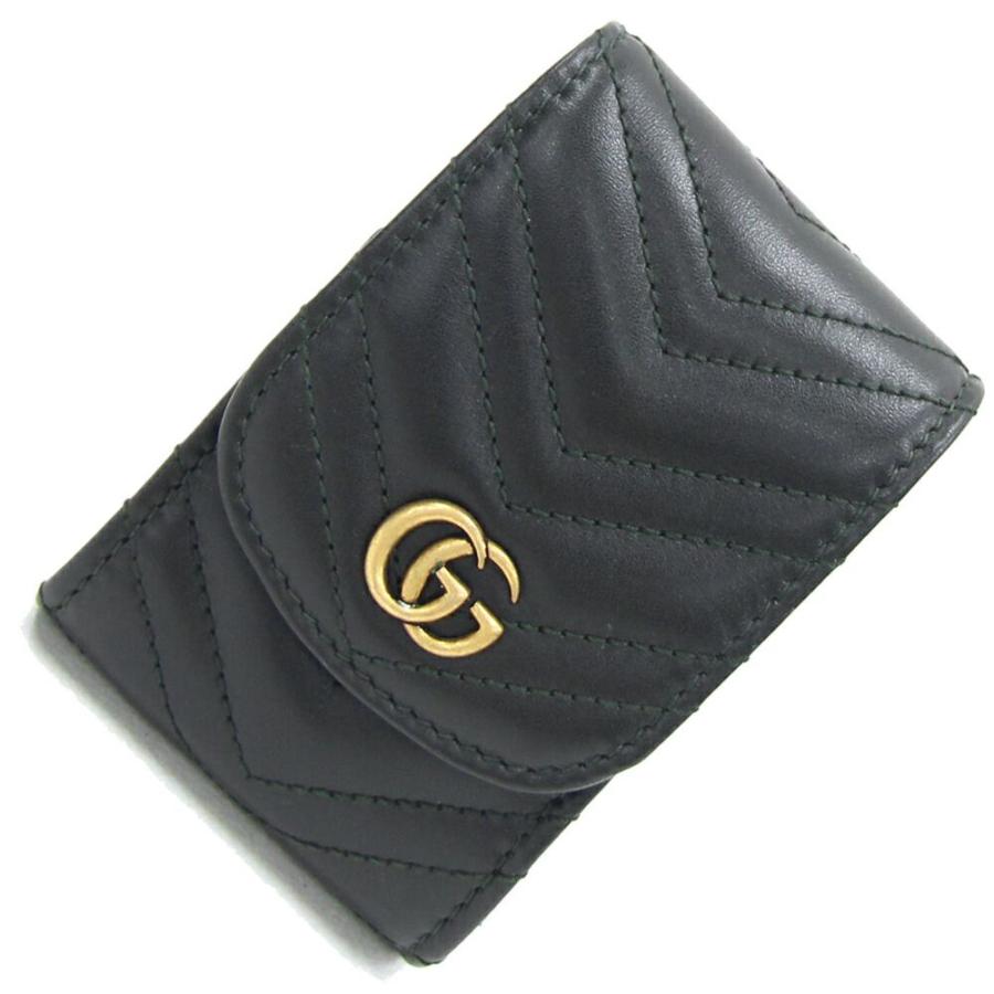 グッチ シガレットケース GGマーモント 476431 ブラック レザー 中古 