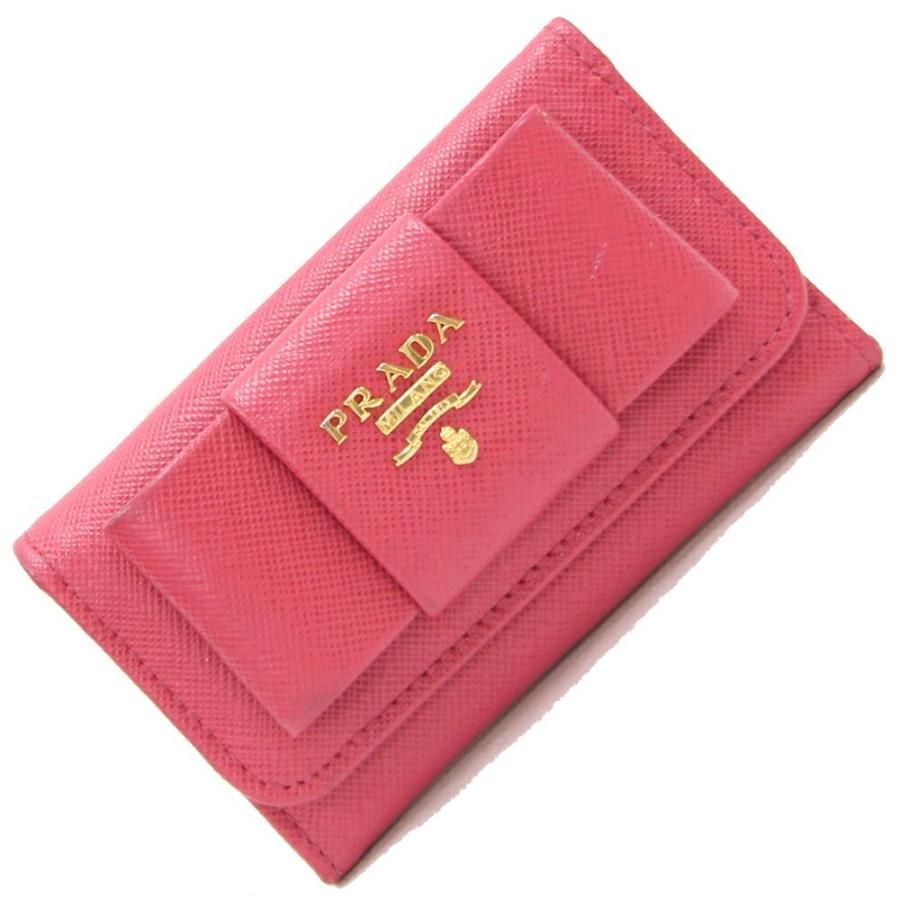 PRADA（プラダ） 6連キーケース 1PG222 ピンク レザー 中古 6連 鍵