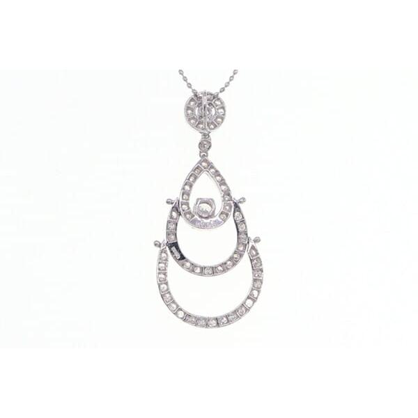 ダイヤモンド ネックレス D1.00ct K18 WG 中古 ペンダント 