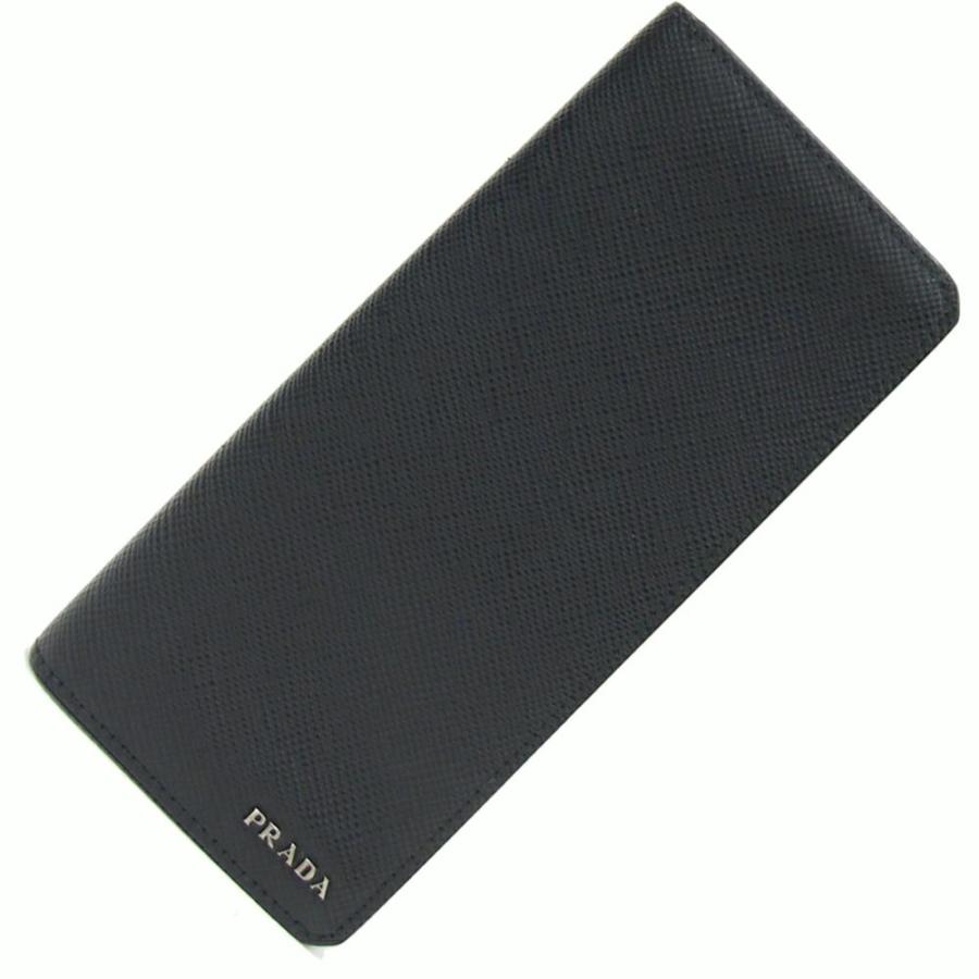 PRADA（プラダ） 二つ折り長財布 2MV836 ブラック レザー 中古 ロング