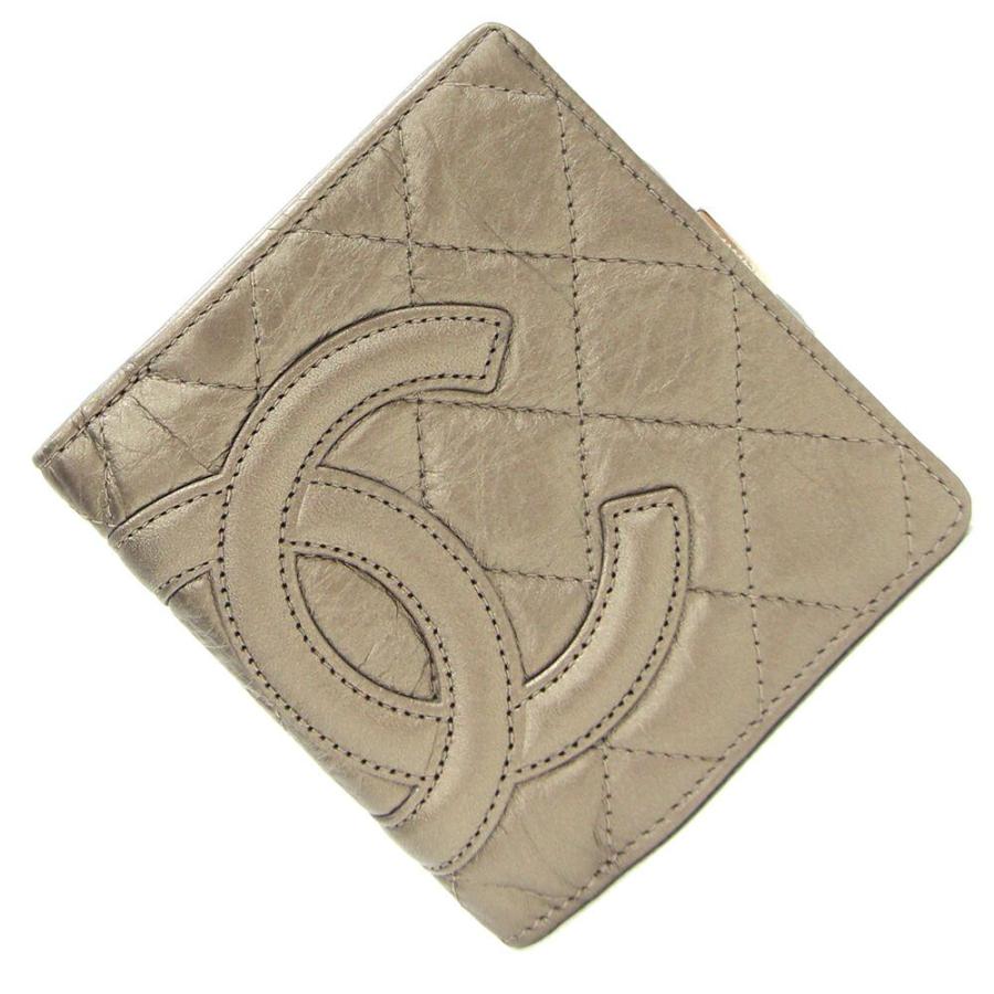 CHANEL（シャネル） 二つ折りガマ口財布 カンボンライン コットン