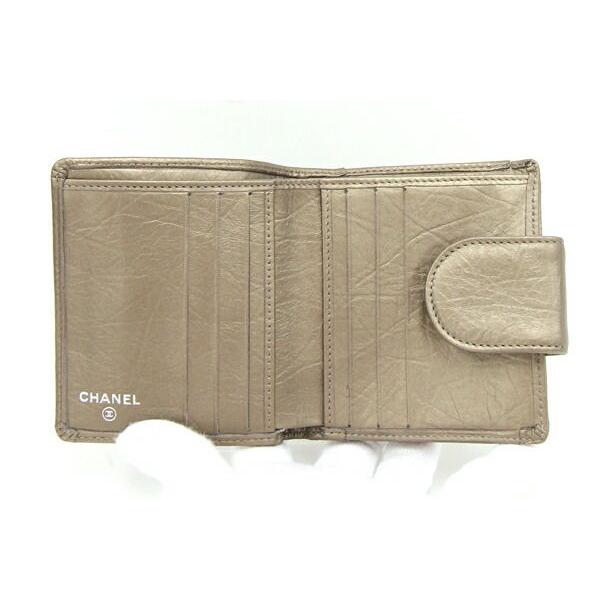 CHANEL（シャネル） 二つ折りガマ口財布 カンボンライン コットン