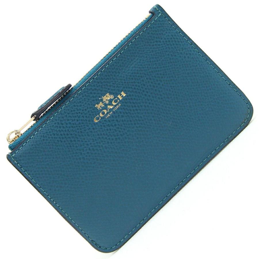 COACH（コーチ） コインケース ミニスキニー F64064 ターコイズ レザー