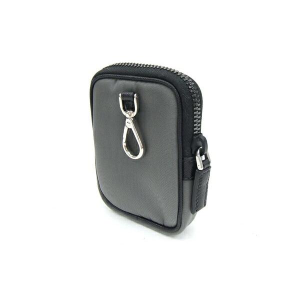 PRADA（プラダ） ポーチ グレー ブラック ナイロン レザー 中古 小物 