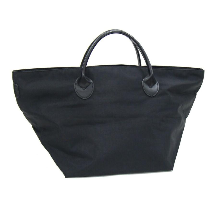 エルベシャプリエ ブラック レザー 舟形トートバッグ