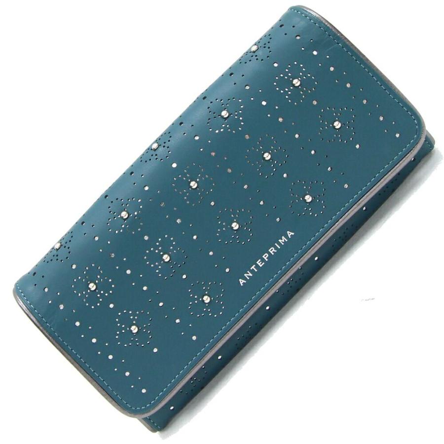 ANTEPRIMA（アンテプリマ） 二つ折り長財布 グリーン レザー 中古