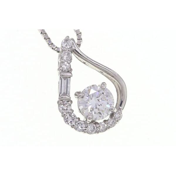 ダイヤモンド ネックレス D0.323 D0.15ct Pt850 Pt900 中古 ペンダント 