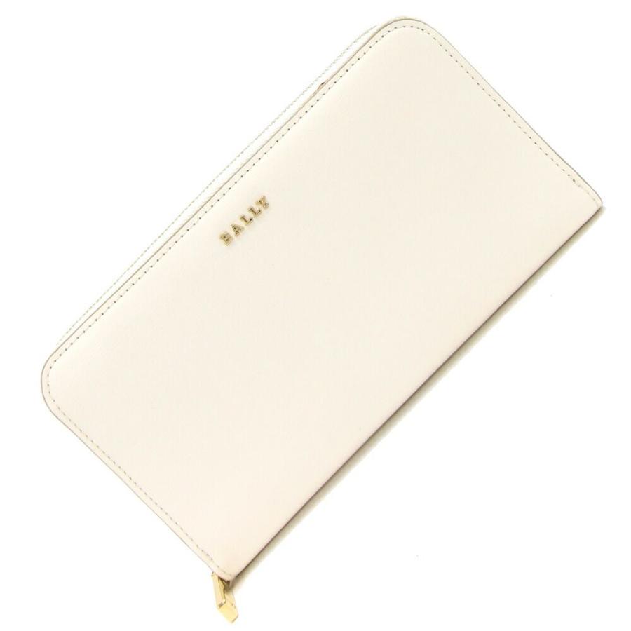 バリー ラウンドファスナー長財布 6237126 オフホワイト レザー 中古