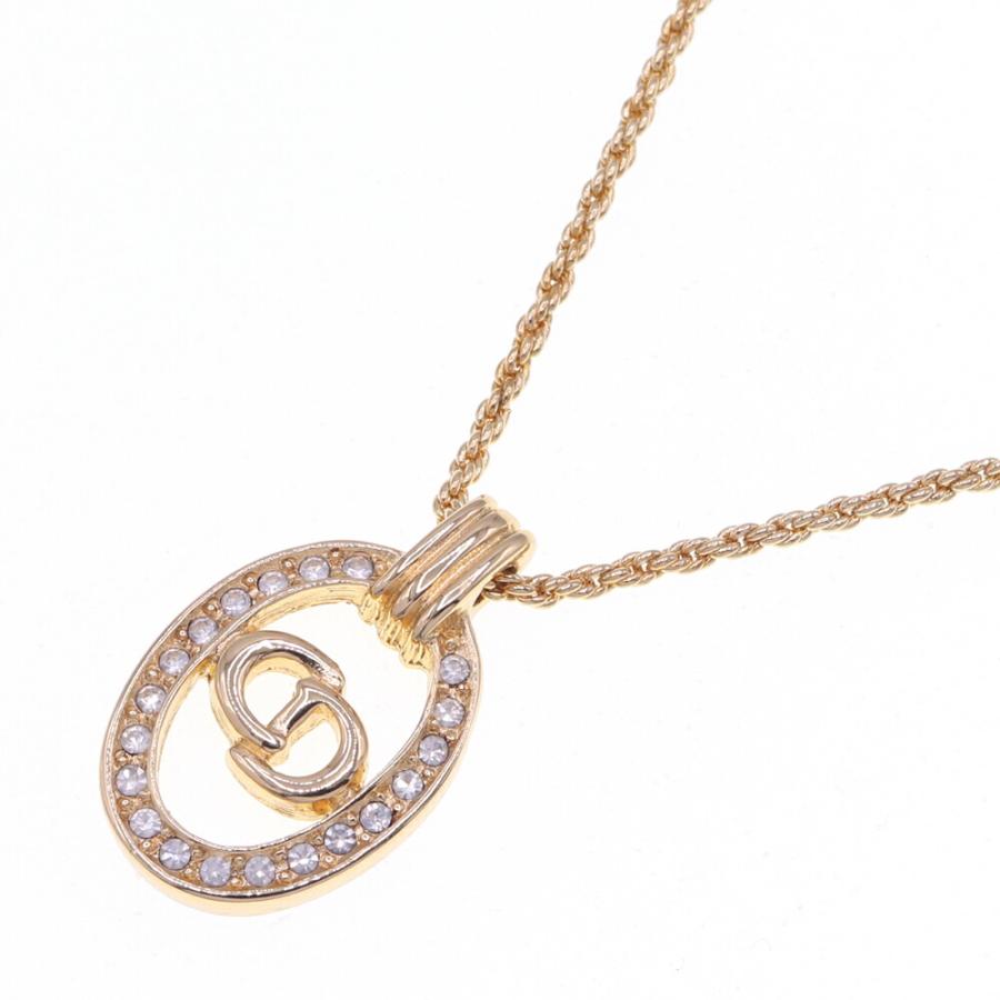 超美品Christian Dior CDロゴ オーバル ネックレス ゴールド Christian Dior（クリスチャン・ディオール） ディオール ネックレス