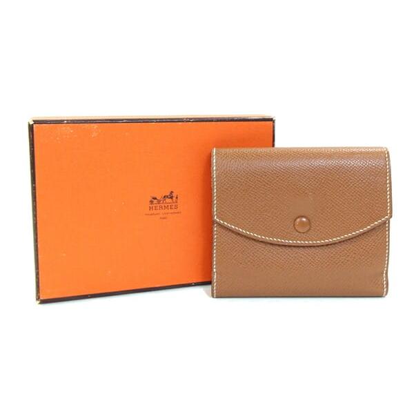 HERMES（エルメス） 三つ折り財布 ティル ゴールド ヴォーエプソン ◯Y