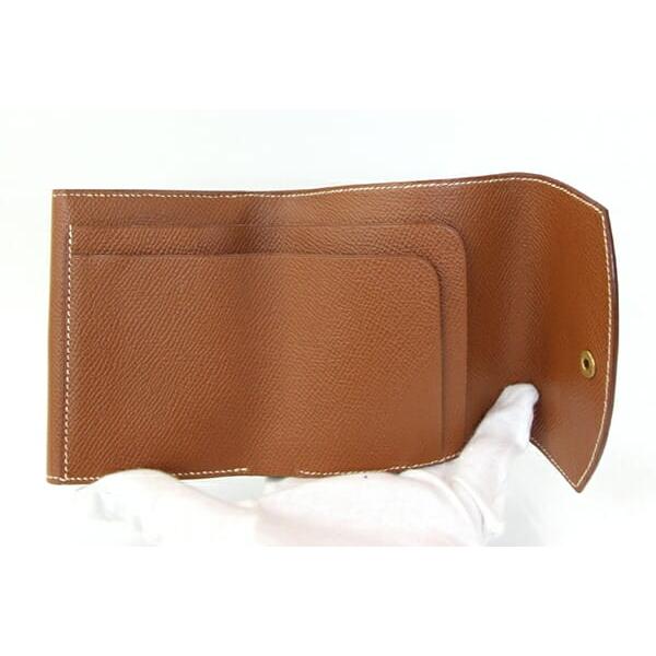 HERMES（エルメス） 三つ折り財布 ティル ゴールド ヴォーエプソン ◯Y