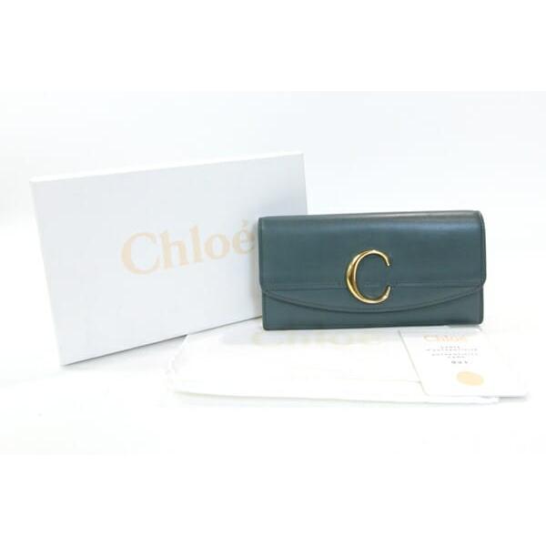 Chloe C クロエ 二つ折り長財布 クロエシー CHC19SP055 グリーン 