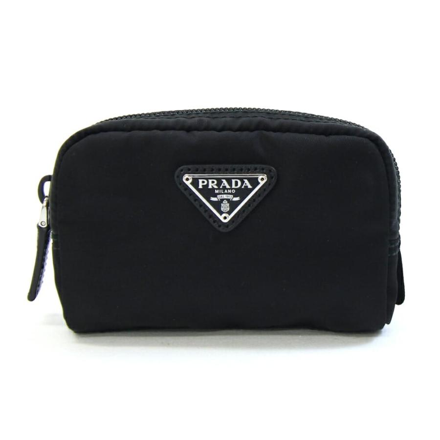 PRADA（プラダ） ポーチ 1NA339 ブラック ナイロン レザー 中古